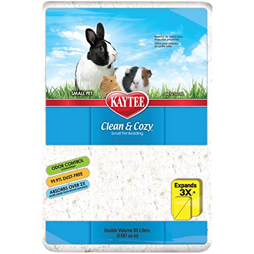 Kaytee Superpet | Clean & Cozy Animales pequeños/Roedor/Cama para hámster | Blanco | 99,9% Libre de Suciedad| Control de olores | 85 litros