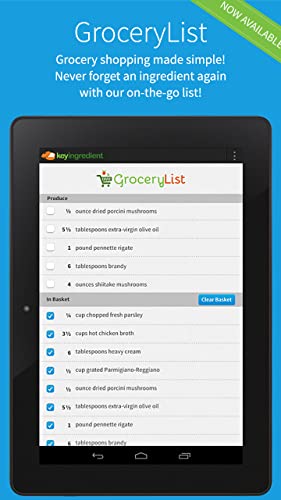 Key Ingredient 1.7 Million Recipes & Grocery List