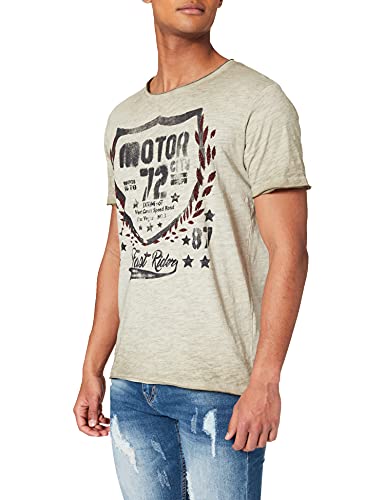 KEY LARGO Motor City Round Camiseta, Verde (1500), M para Hombre