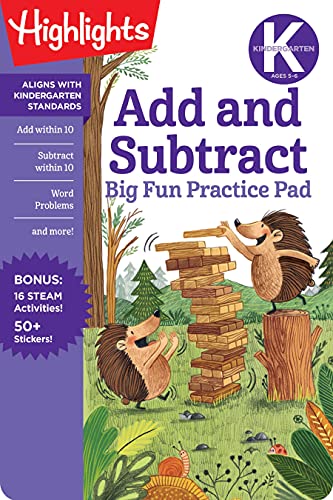 Kindergarten Add and Subtract Big Fun Practice Pad (Highlights Big Fun Practice Pads)