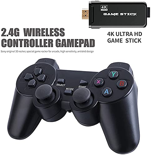 KINMRIS 4K USB Wireless Console Game Stick, consola de videojuegos para PS1/GBA/SNES/MAME Retro TV consola de juegos compatible con HDMI 32GB 3000 juegos Video Game Stick