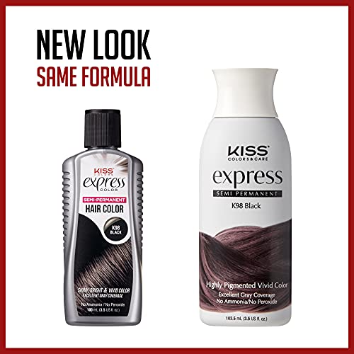 Kiss Express Color Semi- Permanent Darkest Brown 3.5oz by Kiss Express
