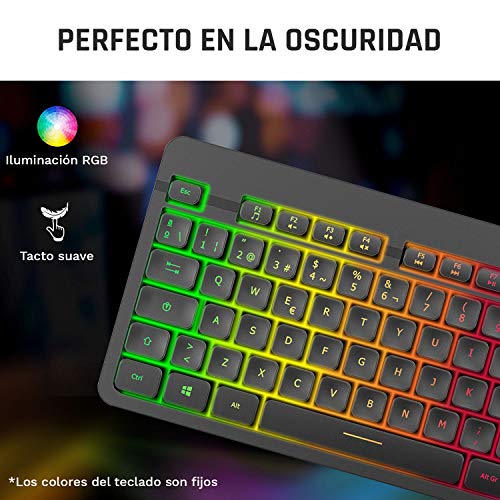 KLIM Tandem - Kit Teclado y Ratón Inalámbrico Gaming ESPAÑOL + Teclado y ratón gaming Ligero, Duradero, Ergonómico + Batería de larga duración + Retroiluminado para PC Mac PS4 Xbox One + Nuevo 2022