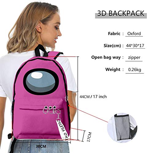 Klsyo Mochila Escolar, Among Us 3D Juegos Casual Mochila, Mochila para Deporte Viaje Colegio, Regalos para Niños Adolescentes