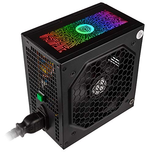 Kolink - Core RGB 80 Plus - Fuente de PC Alimentación, Power Zone 600W Factor de Forma ATX con una Longitud de 140 mm PSU