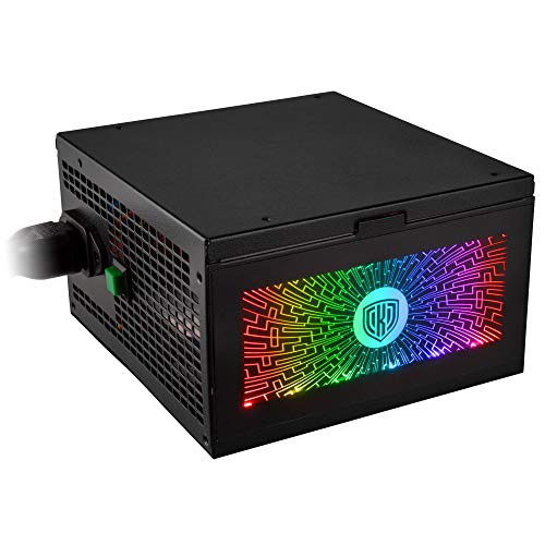 Kolink - Core RGB 80 Plus - Fuente de PC Alimentación, Power Zone 600W Factor de Forma ATX con una Longitud de 140 mm PSU