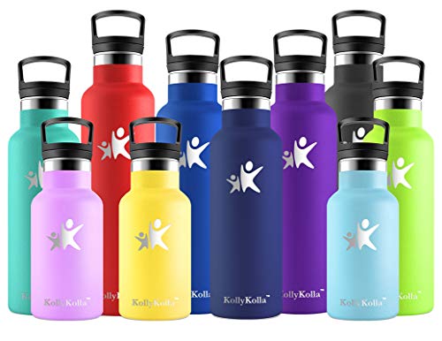 KollyKolla Botella de Agua Acero Inoxidable, Termo Sin BPA Ecológica Reutilizable, Botella Termica con Pajita y Filtro, Water Bottle para Niños & Adultos, Deporte, Oficina, Yoga, (750ml Azul Marino)