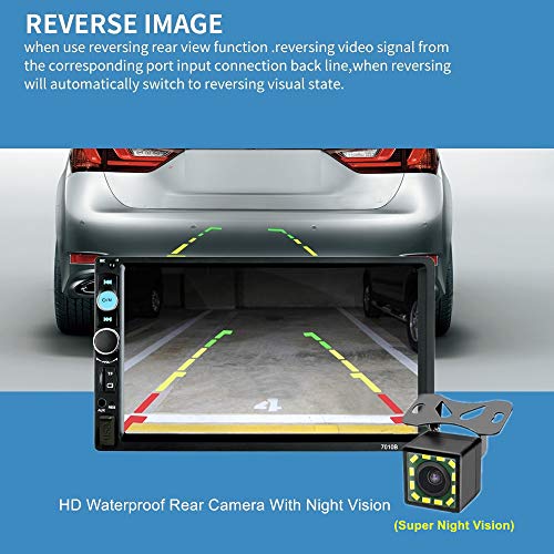 Konifo Radio de Coche 2 Din,7 Pulgadas HD Pantalla Táctil ,Estéreo de Automóvil Bluetooth Reproductor MP5 Apoyo SD/USB/AUX,Autoradio con Control Remoto cámara Trasera