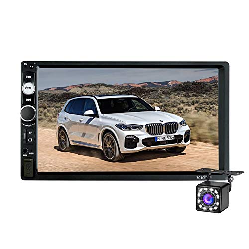 Konifo Radio de Coche 2 Din,7 Pulgadas HD Pantalla Táctil ,Estéreo de Automóvil Bluetooth Reproductor MP5 Apoyo SD/USB/AUX,Autoradio con Control Remoto cámara Trasera