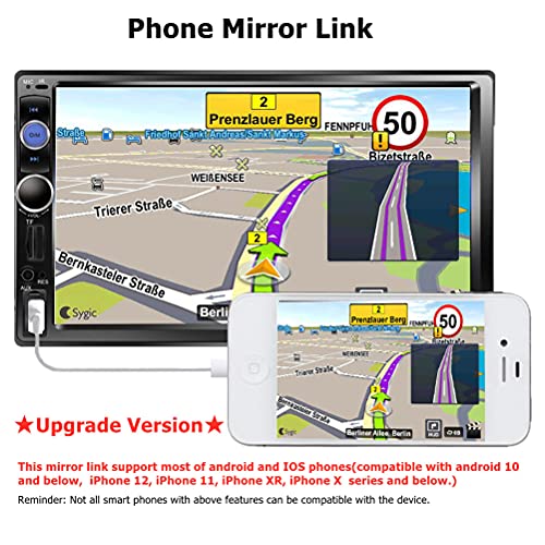 Konifo Radio de Coche 2 Din,7 Pulgadas HD Pantalla Táctil ,Estéreo de Automóvil Bluetooth Reproductor MP5 Apoyo SD/USB/AUX,Autoradio con Control Remoto cámara Trasera