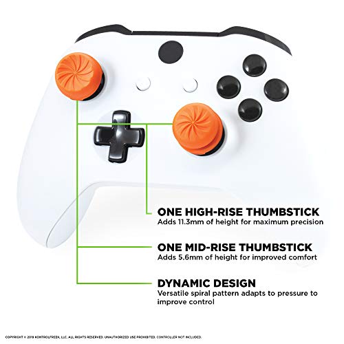 KontrolFreek FPS Freek Vortex para mando de XBOX One | Performance Thumbsticks | 1 de Gran Altura Convexa, 1 Media-Altura Cóncava | Naranja
