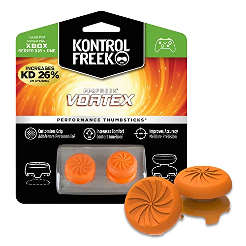 KontrolFreek FPS Freek Vortex para mando de XBOX One | Performance Thumbsticks | 1 de Gran Altura Convexa, 1 Media-Altura Cóncava | Naranja