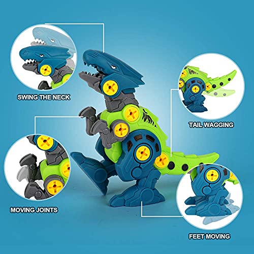 kramow Dinosaurios Juguetes para niños 4 5 6 7 años,Desmontar Dinosaurios Construccion Juguetes con Taladro,Juguete Educativo Stem Regalo Niño Niña (4 PCS)