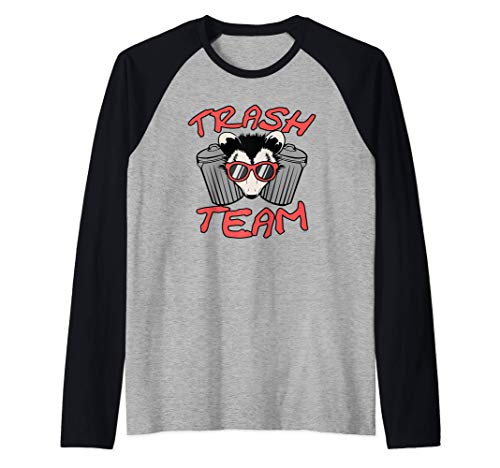 La basura del equipo de zarigüeya vive feo y se enfrenta a s Camiseta Manga Raglan
