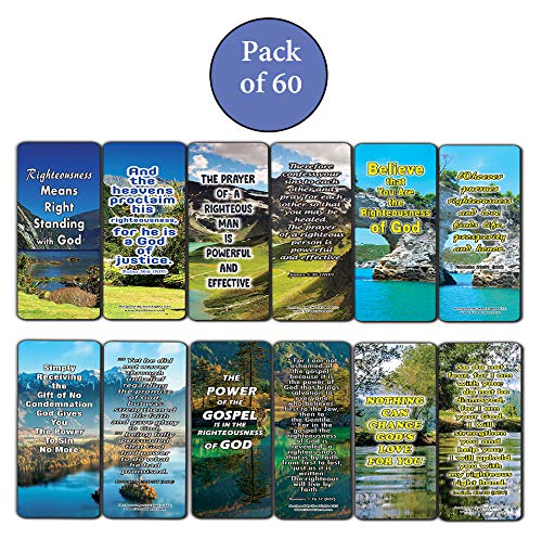 La fuerza de la rectitud de la Biblia Marcadores de Dios (60-Pack) - Sunday School VBS bautismo Pascua de Acción de Gracias Navidad Rewards Estímulo de motivación regalo
