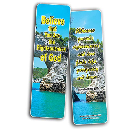 La fuerza de la rectitud de la Biblia Marcadores de Dios (60-Pack) - Sunday School VBS bautismo Pascua de Acción de Gracias Navidad Rewards Estímulo de motivación regalo