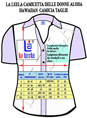 LA LEELA Hawaiian Short Sleeve Women's Shirt Casual Beach Party Button Down to The Printed Aloha Calabaza Naranja_W963 XXL - ES Tamaño :- 50-52