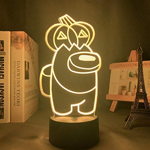 Lámpara De Ilusión 3D Lámpara De Luz De Noche Led Juego Among Us Luz Para Decoración De Dormitorio Regalo Fresco Entre Nosotros Mini Artículos De Lámpara Crewmate Niño Niña Cumpleaños Regalo