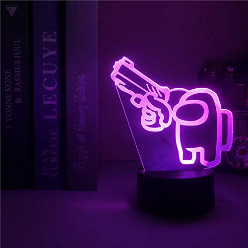 Lámpara de ilusión 3D Lámpara de luz de noche LED Juego Among Us Luz para decoración de dormitorio Regalo genial entre nosotros Artículos de lámpara Mini Crewmate Cumpleaños Regalos de vacaciones