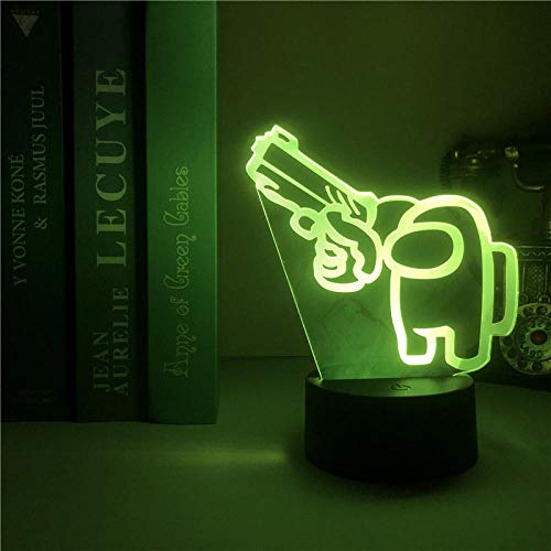 Lámpara de ilusión 3D Lámpara de luz de noche LED Juego Among Us Luz para decoración de dormitorio Regalo genial entre nosotros Artículos de lámpara Mini Crewmate Cumpleaños Regalos de vacaciones