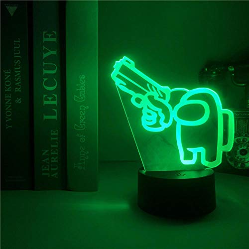 Lámpara de ilusión 3D Lámpara de luz de noche LED Juego Among Us Luz para decoración de dormitorio Regalo genial entre nosotros Artículos de lámpara Mini Crewmate Cumpleaños Regalos de vacaciones