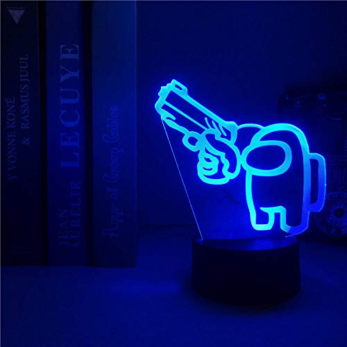 Lámpara de ilusión 3D Lámpara de luz de noche LED Juego Among Us Luz para decoración de dormitorio Regalo genial entre nosotros Artículos de lámpara Mini Crewmate Cumpleaños Regalos de vacaciones