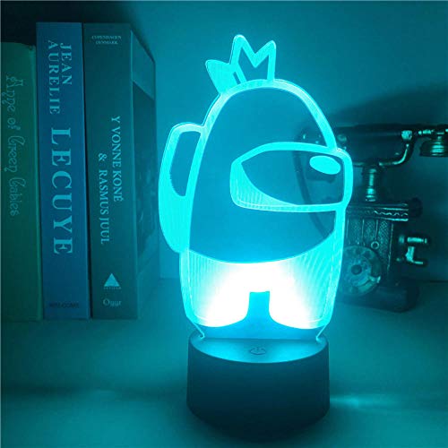 Lámpara de ilusión 3D Lámpara de luz de noche LED Juego Among Us Luz para decoración de dormitorio Regalo genial entre nosotros Artículos de lámpara Mini Crewmate Cumpleaños Regalos de vacaciones