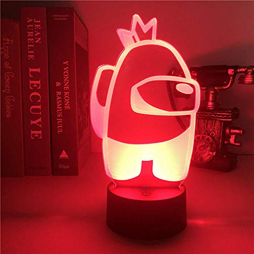 Lámpara de ilusión 3D Lámpara de luz de noche LED Juego Among Us Luz para decoración de dormitorio Regalo genial entre nosotros Artículos de lámpara Mini Crewmate Cumpleaños Regalos de vacaciones