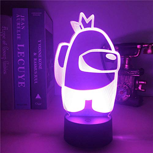 Lámpara de ilusión 3D Lámpara de luz de noche LED Juego Among Us Luz para decoración de dormitorio Regalo genial entre nosotros Artículos de lámpara Mini Crewmate Cumpleaños Regalos de vacaciones