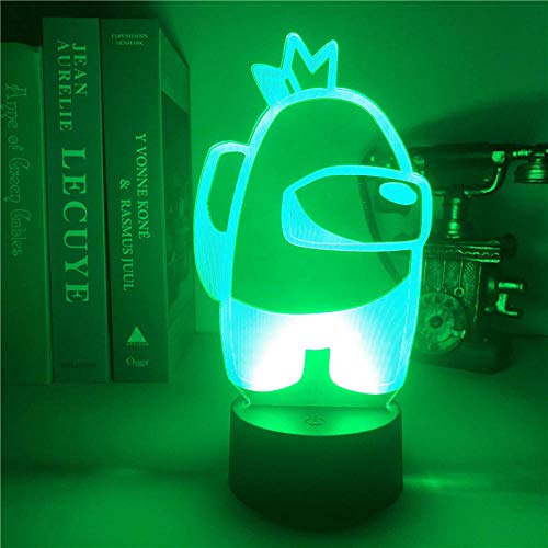 Lámpara de ilusión 3D Lámpara de luz de noche LED Juego Among Us Luz para decoración de dormitorio Regalo genial entre nosotros Artículos de lámpara Mini Crewmate Cumpleaños Regalos de vacaciones