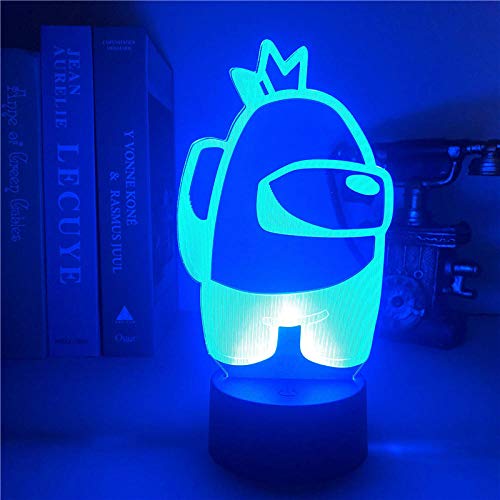 Lámpara de ilusión 3D Lámpara de luz de noche LED Juego Among Us Luz para decoración de dormitorio Regalo genial entre nosotros Artículos de lámpara Mini Crewmate Cumpleaños Regalos de vacaciones