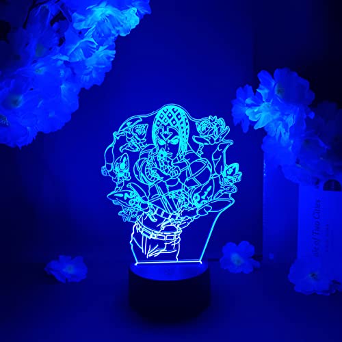 Lámpara de ilusión 3D Luz de noche LED Harajuku tyle anime JoJo's bizarre adventure otaku novedad cambiante Creativo Navidad Cumpleaños Vacaciones Niños Amigos Regalos