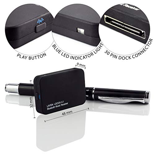 LAYEN i-DOCK Bluetooth Adaptador Inalámbrico Receptor de Música Estéreo con aptX y Multi-Pair (No Apto Para Automóviles)