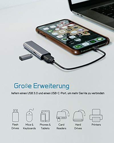 Lector de tarjetas SD, lector de tarjetas USB3.0, adaptador de tarjeta micro SD, compatible con MacBook, Samsung S20, Huawei 40, otros teléfonos inteligentes / portátiles con puertos Tipo-C.