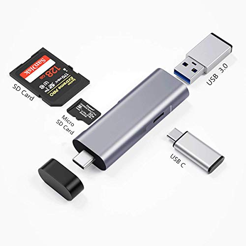 Lector de tarjetas SD, lector de tarjetas USB3.0, adaptador de tarjeta micro SD, compatible con MacBook, Samsung S20, Huawei 40, otros teléfonos inteligentes / portátiles con puertos Tipo-C.