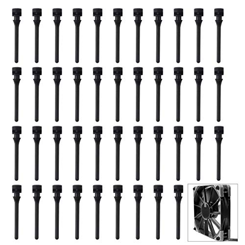 Ledoo Soporte de Ventilador antivibración Tornillo de Ventilador de Caja de 50 Piezas, Goma antivibración de Ventilador de PC, Tornillo antivibración de PC