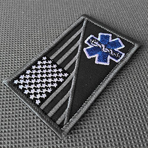 LEGEEON ACU EMS EMT Star of Life USA Flag Subdued Paramedic Medical Morale Tactical Army Gear Fastener Patch
