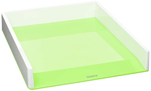 Leitz WOW 53611054 Duo Colour - Bandeja para cartas (4 unidades), color verde