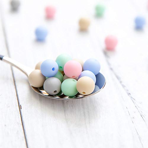 let's make Mordedor de Cuentas de Silicona para Bebé 50pcs 12mm Perlas de Dentición Accesorios de Enfermería Orgánicos Sueltos Redondos
