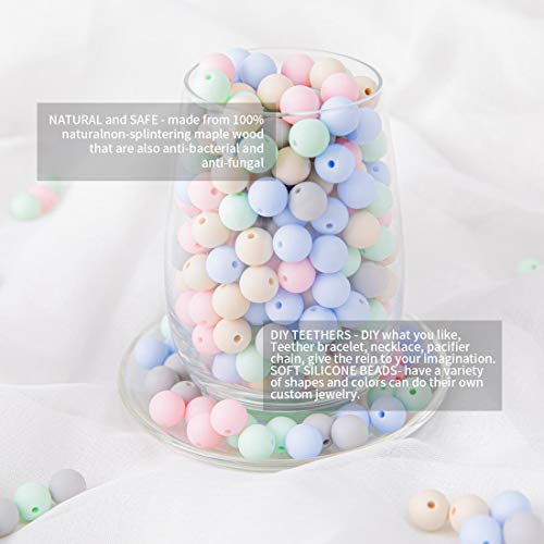 let's make Mordedor de Cuentas de Silicona para Bebé 50pcs 12mm Perlas de Dentición Accesorios de Enfermería Orgánicos Sueltos Redondos