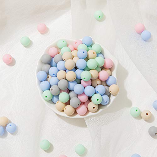 let's make Mordedor de Cuentas de Silicona para Bebé 50pcs 12mm Perlas de Dentición Accesorios de Enfermería Orgánicos Sueltos Redondos
