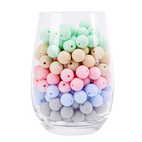 let's make Mordedor de Cuentas de Silicona para Bebé 50pcs 12mm Perlas de Dentición Accesorios de Enfermería Orgánicos Sueltos Redondos
