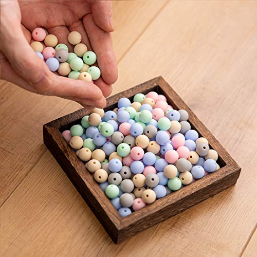 let's make Mordedor de Cuentas de Silicona para Bebé 50pcs 12mm Perlas de Dentición Accesorios de Enfermería Orgánicos Sueltos Redondos