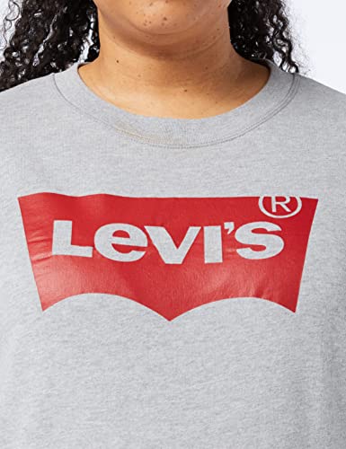 Levi's Plus Size Pl Graphic Standard Sudadera, Crew Core Batwing II Starstruck Heather Grey, 4XL para Mujer