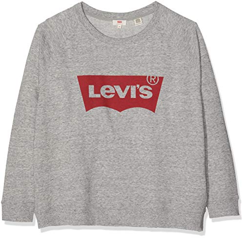 Levi's Plus Size Pl Relaxed Graphic Crew Sudadera, Plus Fleece Housemark Smokestack Htr, 3X para Mujer