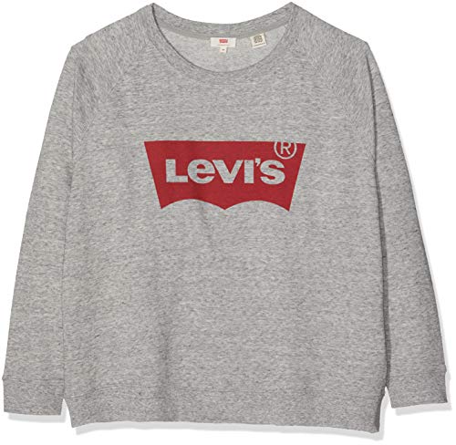 Levi's Plus Size Pl Relaxed Graphic Crew Sudadera, Plus Fleece Housemark Smokestack Htr, 3X para Mujer