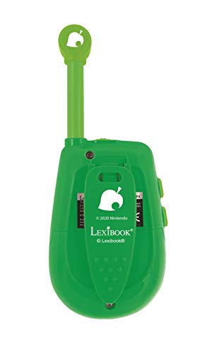 LEXIBOOK- Nintendo Animal Crossing - Walkie-Talkies Digitales para Niños - Rango transmisión hasta 2 kms, Morse Luminoso, Pinza para Colgar del cinturón, batería, Verde