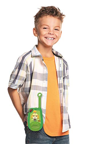 LEXIBOOK- Nintendo Animal Crossing - Walkie-Talkies Digitales para Niños - Rango transmisión hasta 2 kms, Morse Luminoso, Pinza para Colgar del cinturón, batería, Verde