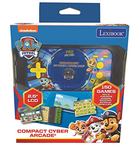 LEXIBOOK Paw Patrol La Patrulla Canina Chase Compact Cyber Arcade Consola portátil, 150 Juegos, LCD, con Pilas, Rojo/Azul, Color (China)