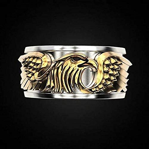 LH&BD Anillo de águila para Hombres Viking Head Volando American Bald Vintage Hawk Totem Amulet Punk,11